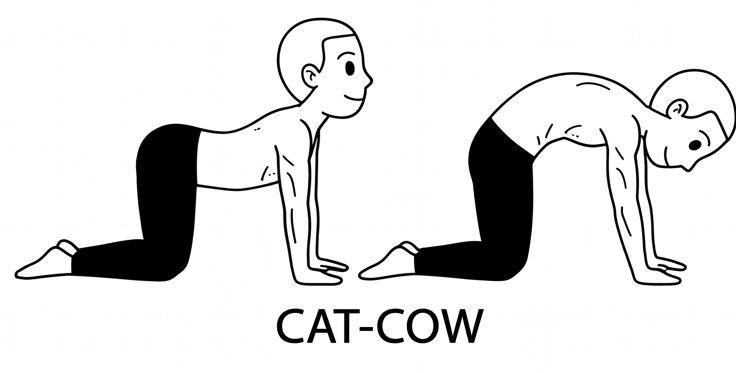 Visual sketch of Cat-Cow (Marjaryasana-Bitilasana)