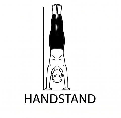 Visual sketch of Handstand (Adho Mukha Vrksasana)